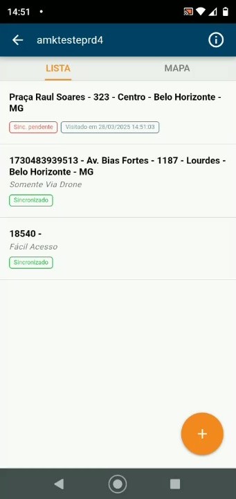 App do agente — lista de ordens de serviço com sincronização