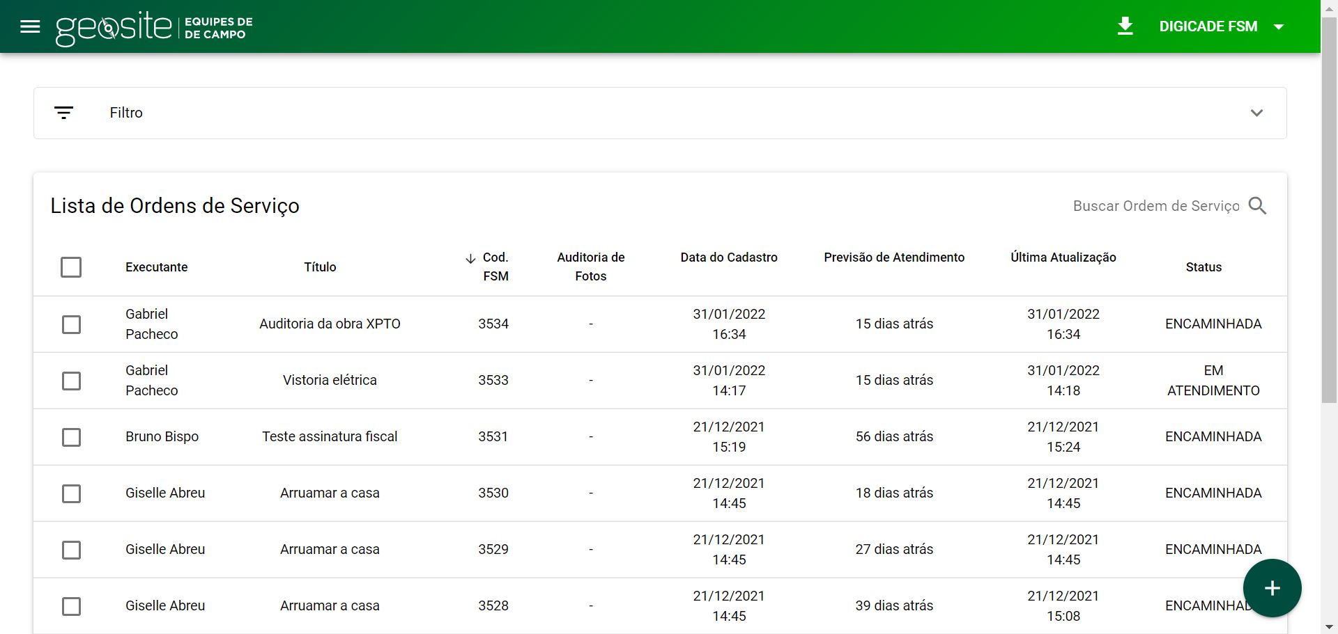 Controle de Ordens de Serviço