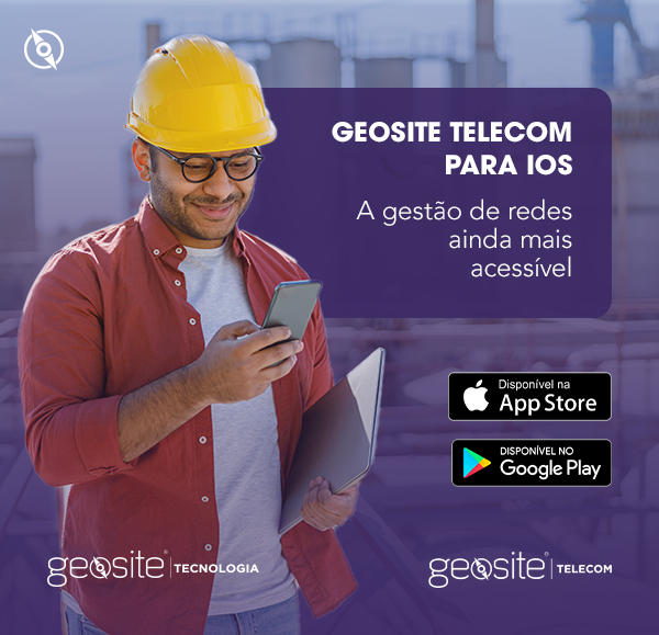 Profissional utilizando o geosite telecom para iOS para resolver problemas